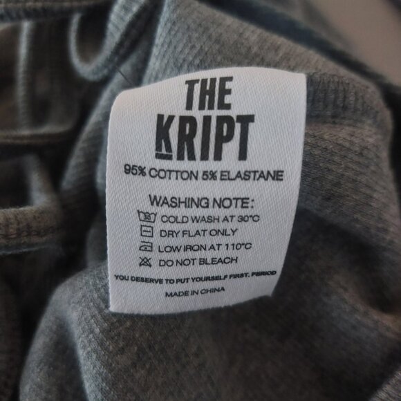 The Kript Ruched Bodycon Mini Dress Gray Large Long Sleeves Ribbed Knit NEW - Picture 10 of 10